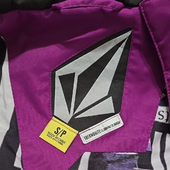 Volcom Jacket Purple Ski Snowboarding Coat Hoodie Thermonite Sz S/P - Picture 8 of 12